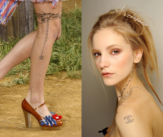 The transfer tattoos will resemble those seen on the Spring 2010 runway show 