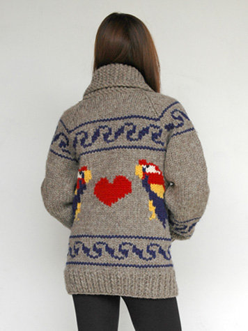 granted clothing womens sweater parrot love