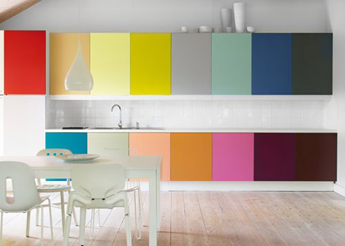 image of colorblock kitchen