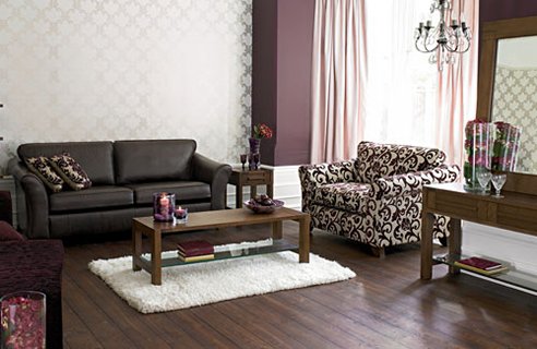 living room wallpaper. This spacious living room gets