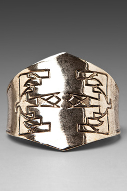 image of Low Luv Erin Wasson Thunderbird Etched Cuff in Gold