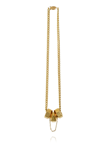 image of Ana Locking Golden nuts necklace