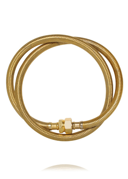 image of ana locking Golden tube necklace