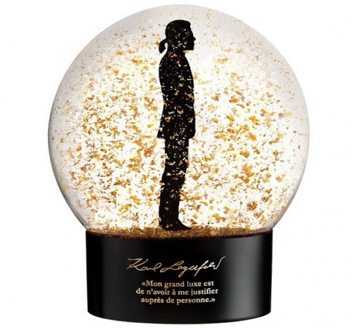 image of karl lagerfeld snow globe