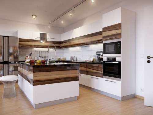 walnut wood kitchen