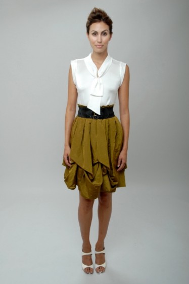 Image of Debut the Christopher Collins Spring Collection 2010 olive skirt