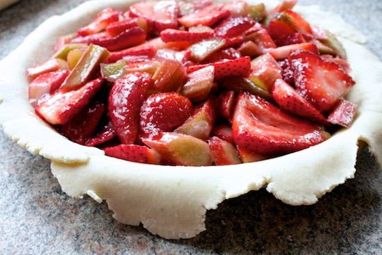 image of Rhubarb and Strawberry Pie