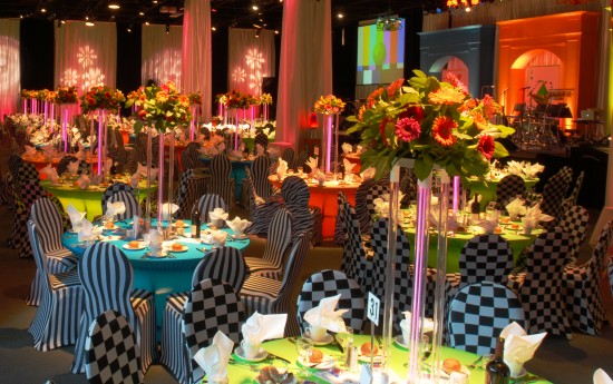 image of colorful dinner event decor