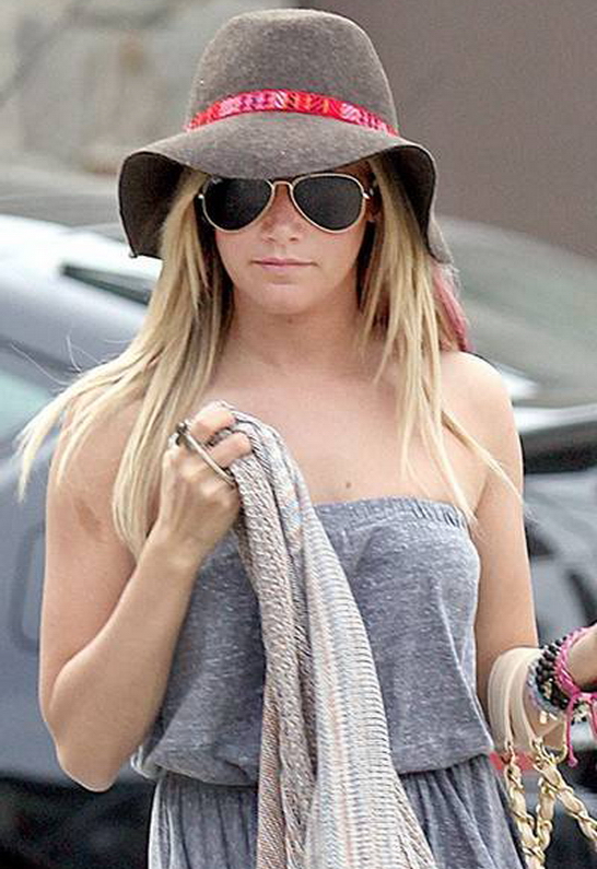 Ashley Tisdale wearing Lovely Bird Lazy Fedora
