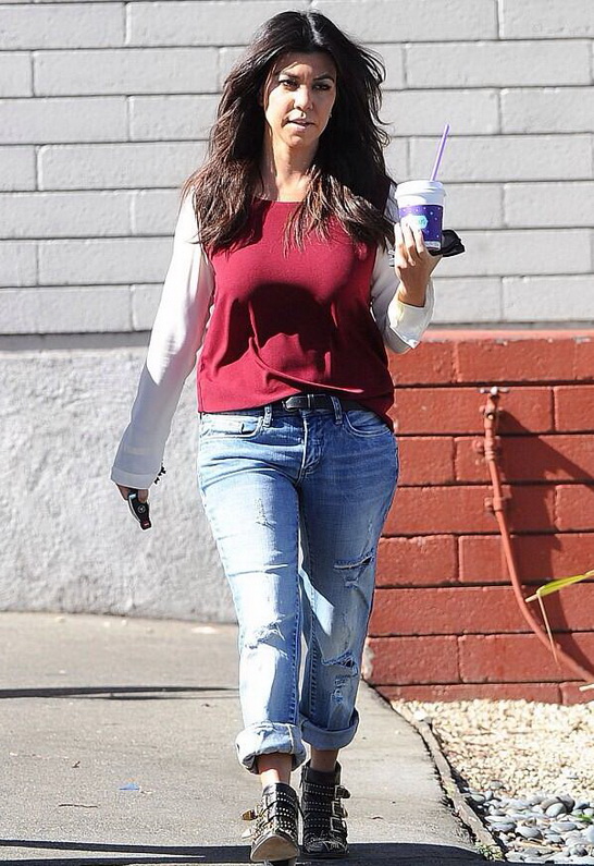 Kourtney Kardashian wearing Blank NYC Flavor Savor Jean